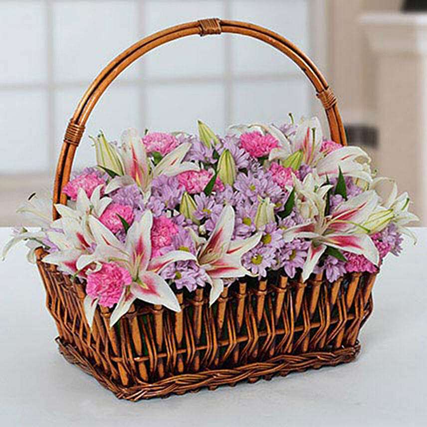 Attractive Flowers Basket: Carnation Flowers