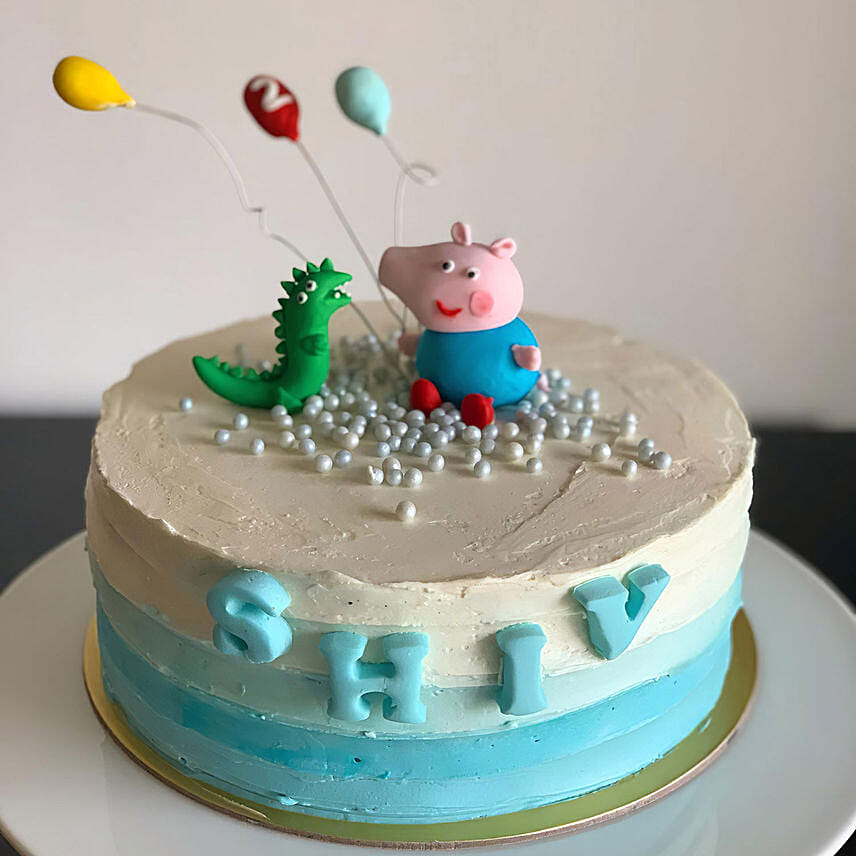 George and Dino Peppa Pig Chocolate Cake: Cakes For Kids