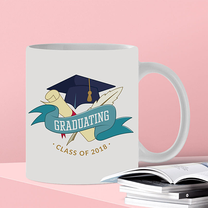 Graduating White Printed Mug: Custom Mugs