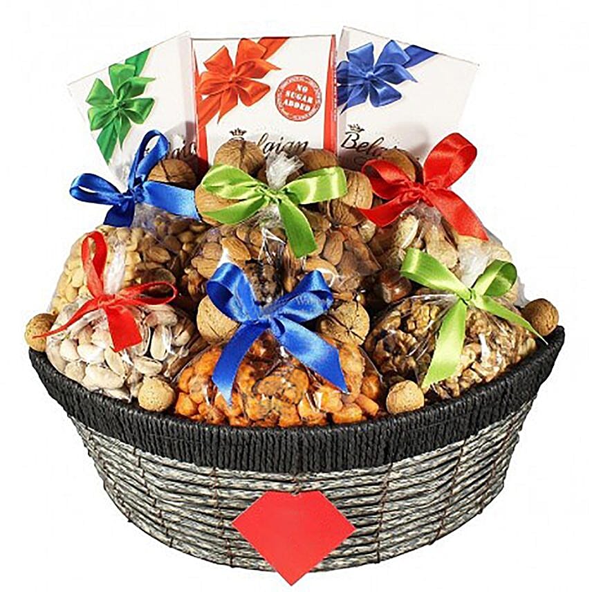 Healthy Nuts & Sweets Basket: Wellness Hampers