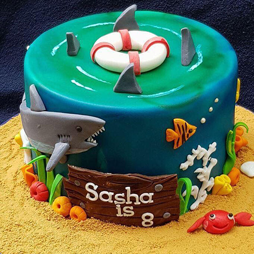 Beach Design Cake: Red Velvet Cake