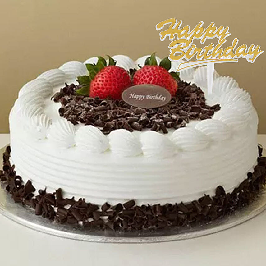 Black Forest Happy Birthday Cake: Birthday Cake