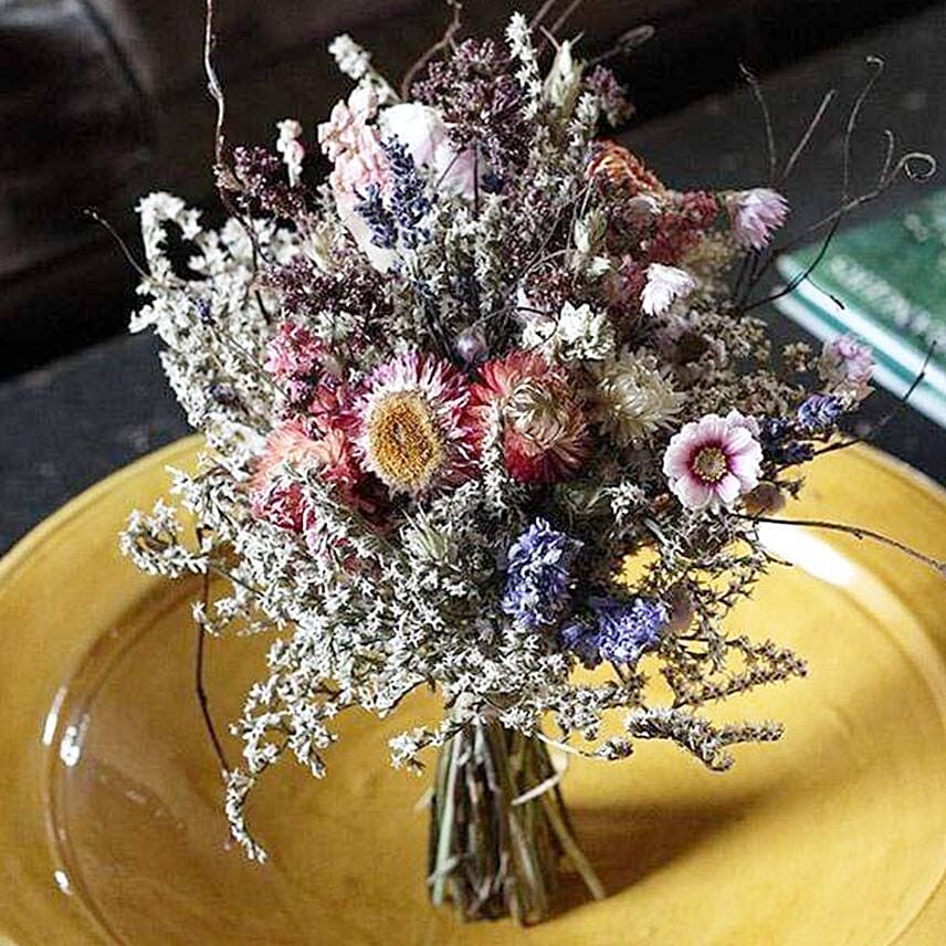 Bridal Autumn Dried Flower Posy: Dried Flowers