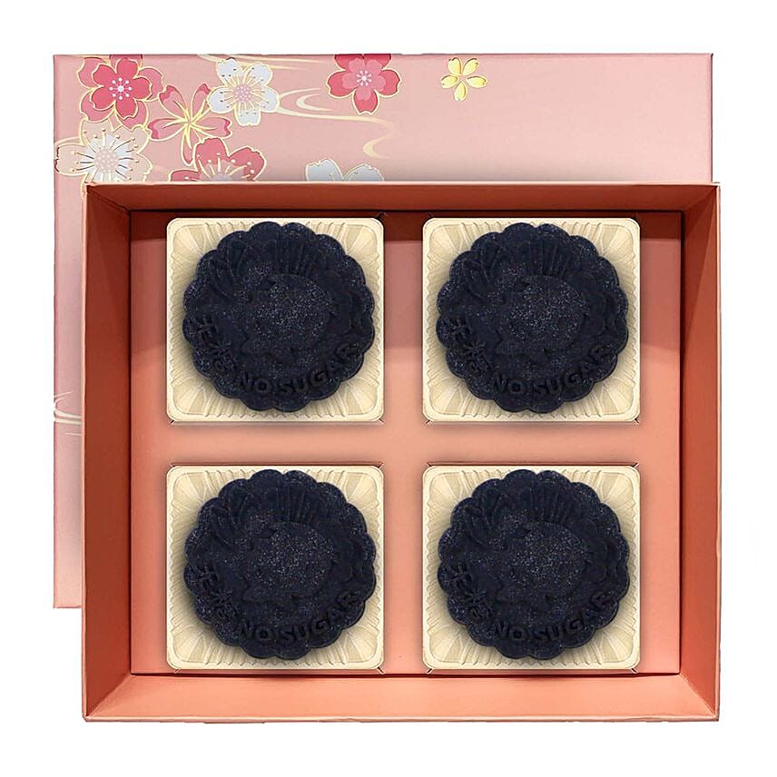 Dark Nibs Truffle Yolk Mooncakes- 4 Pcs: Mooncake Singapore