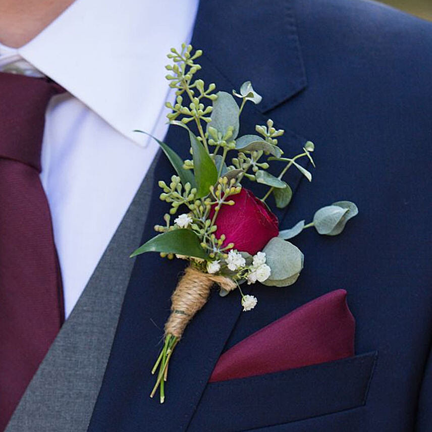 Gorgeous Red Rose boutonniere: Corsages 