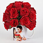 20 Red Roses In White Mug
