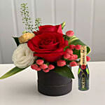 Box Of Roses With Rocher & 200 ML Moet Champagne