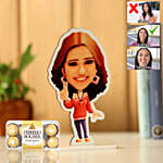 Girl Personalised Caricature With Ferrero Rocher