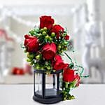 Alluring Roses Arrangement and Gulab Jamun Combo