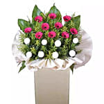 Gerberas N White Ball Mums Flower Stand