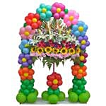 Best Wishes With Flowers N Balloons