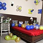 Colorful Balloons Decor Silver Yellow & Blue
