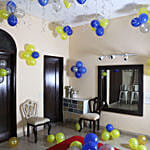 Colorful Balloons Decor Silver Yellow & Blue