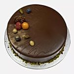 8 Peach Forever Roses in Treasure Box & Chocolate Cake