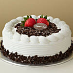 8 White Forever Roses in Treasure Box & Black Forest Cake