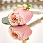 Classic Peach Peony boutonniere
