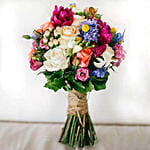 Colourful Flower Bunch & Tiramisu Cake