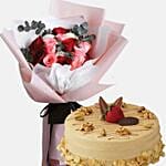 Delightful Roses & Mocha Cake