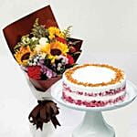 Joyful Flower Posy & Red Velvet Peanut Butter Cake