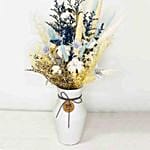 Beautiful Dry Flowers In Ceramic Vase